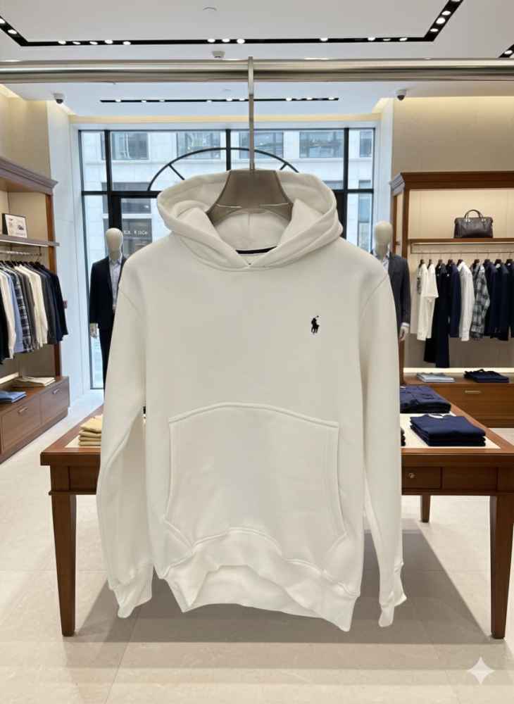 Ralph Lauren White Embroidery Logo Hoodie-3