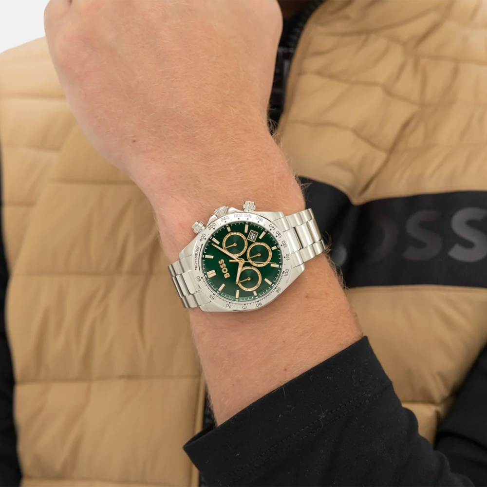 Boss Hero 2.0 Green-Dial Chronograph Watch With Two-Tone Bracelet 1514268-thumb-4