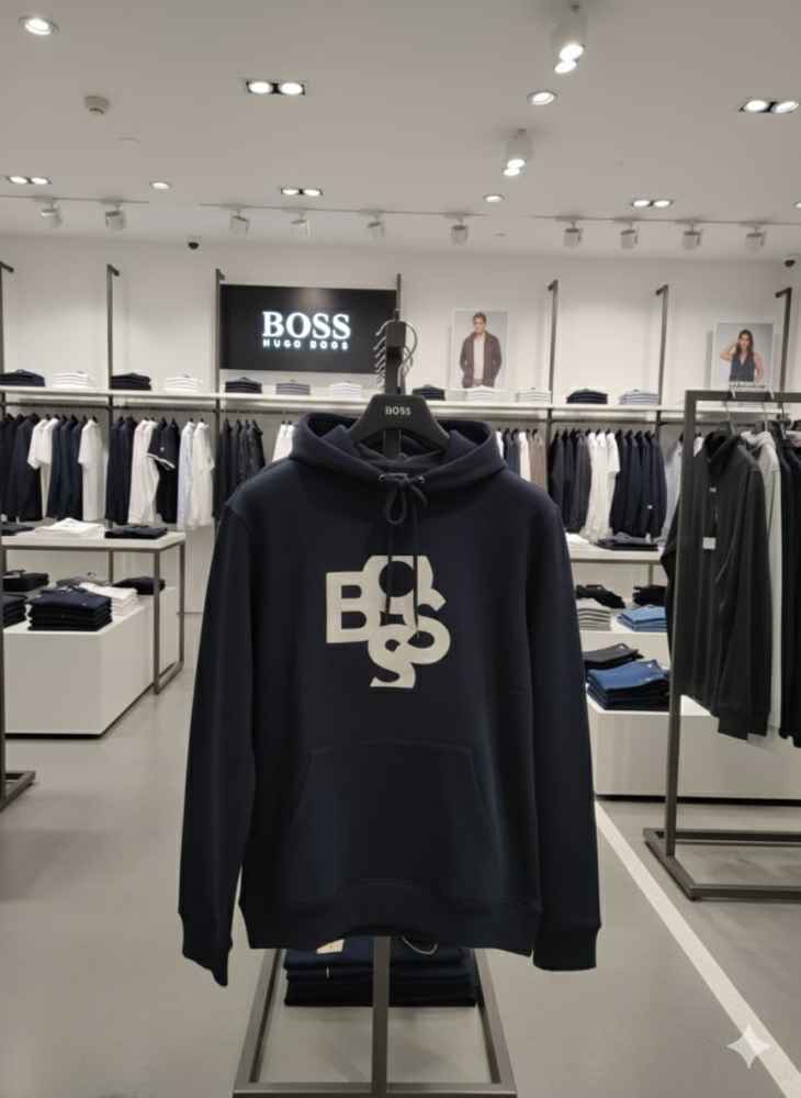 Boss Blue Hood Embroidery Logo Hoodie-thumb-3