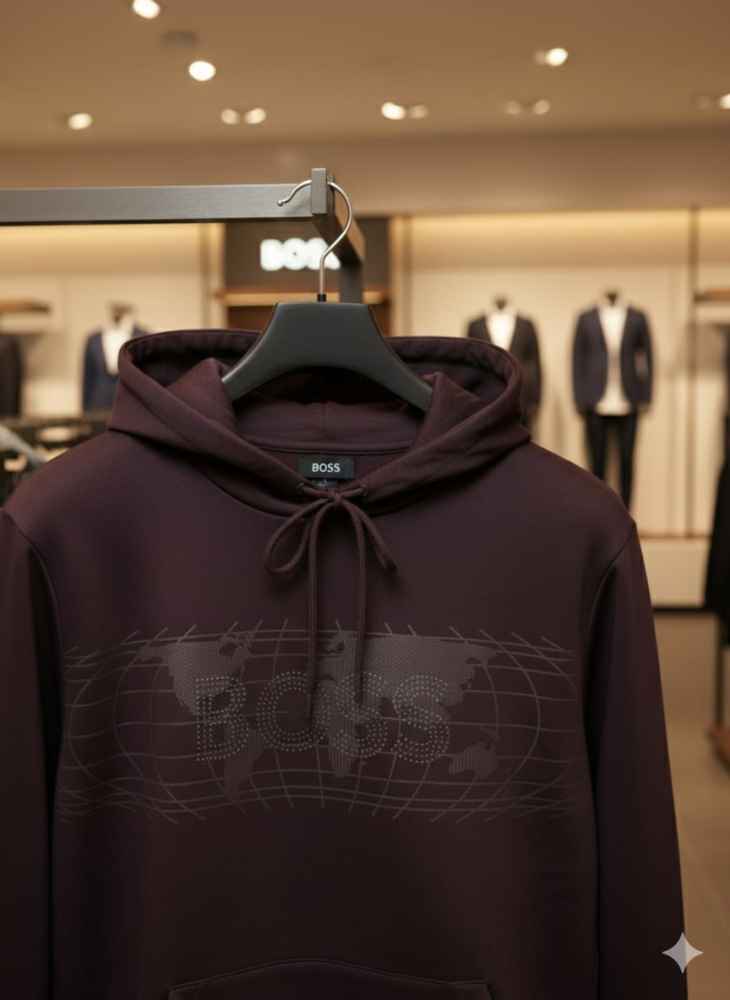 Boss Wine Hood Embroidery Logo Hoodie-thumb-3