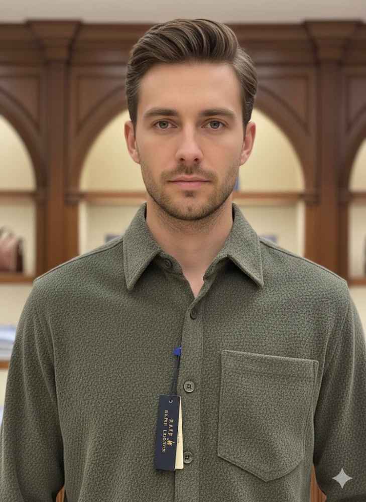 Ralph Lauren Embroidered Green Premium Cotton Shirt-thumb-3