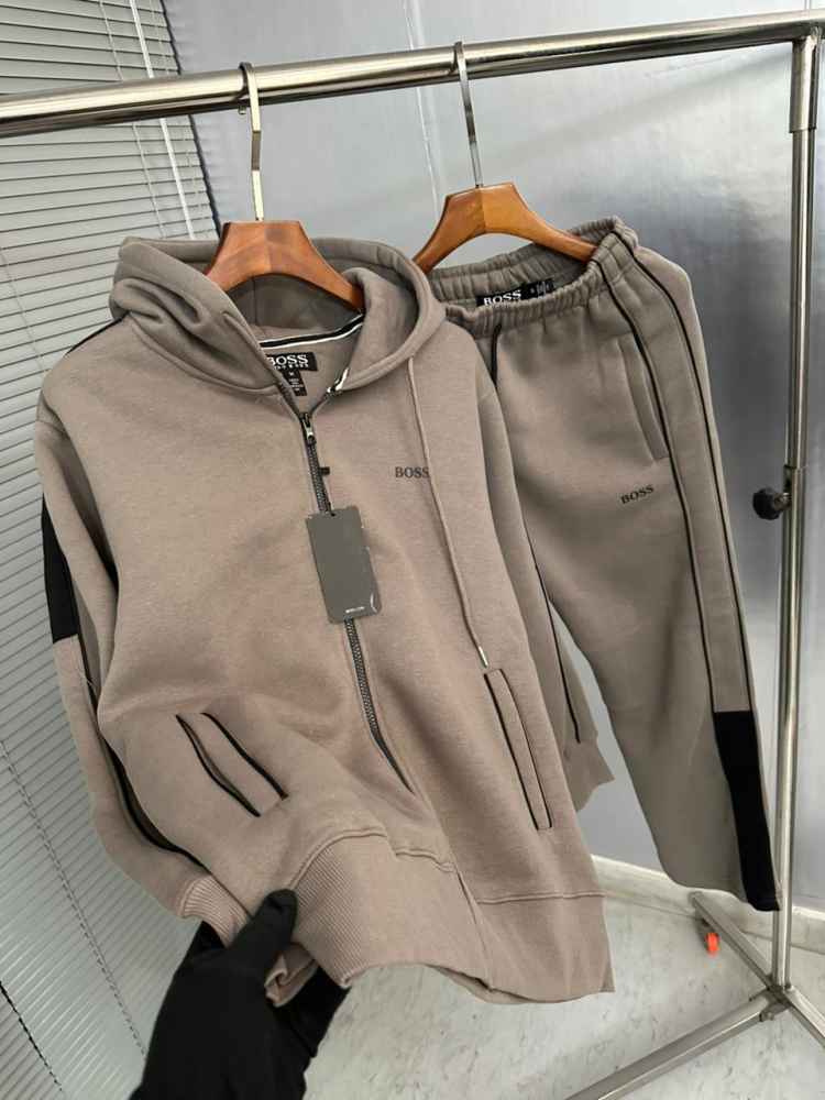 Hugo Boss Light Brown Premium Quality Warm Tracksuit --4