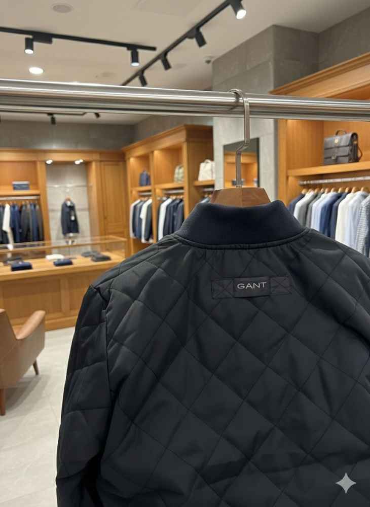 Gant Blue Premium Quality Imported Fabric Full Bomber Jacket-5