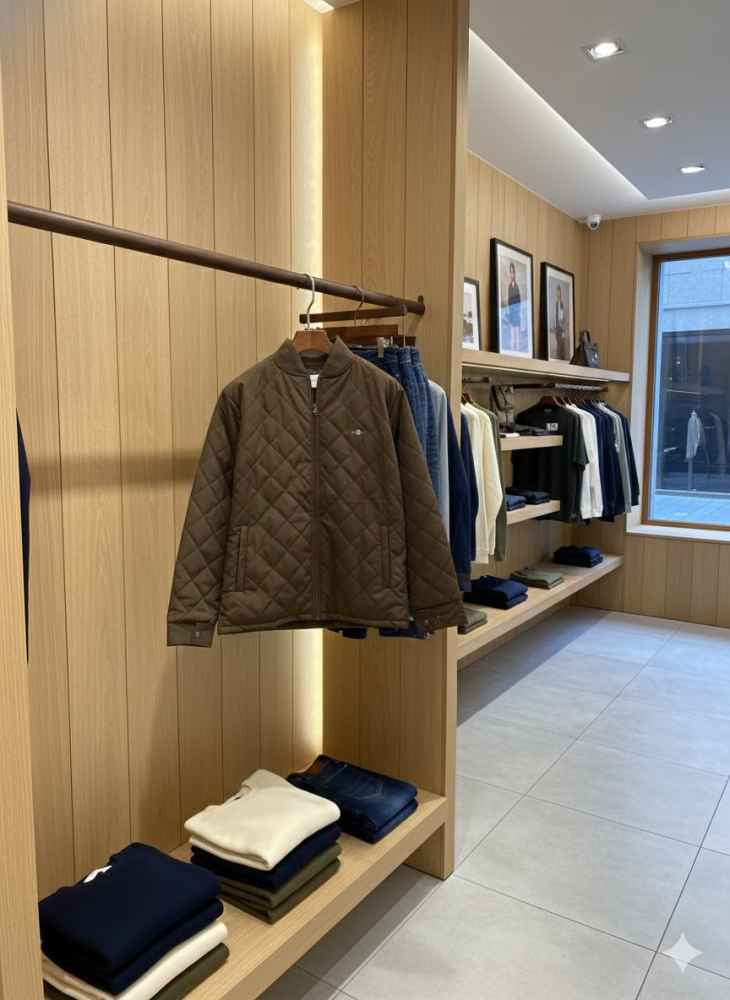 Gant Brown Premium Quality Imported Fabric Full Bomber Jacket-6