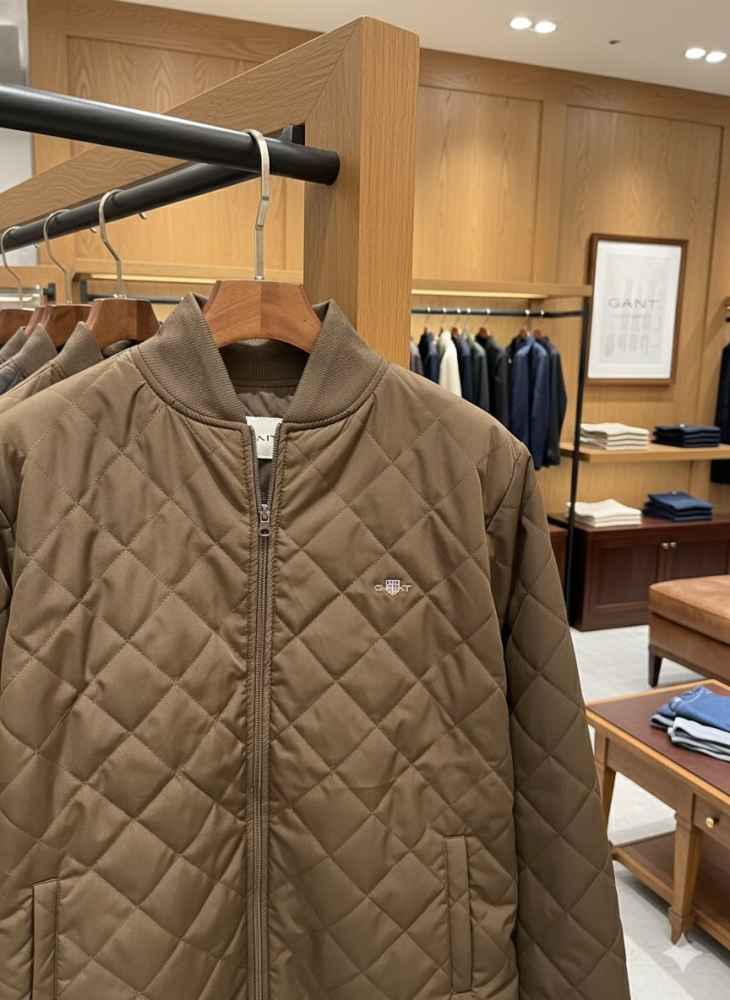 Gant Brown Premium Quality Imported Fabric Full Bomber Jacket-5