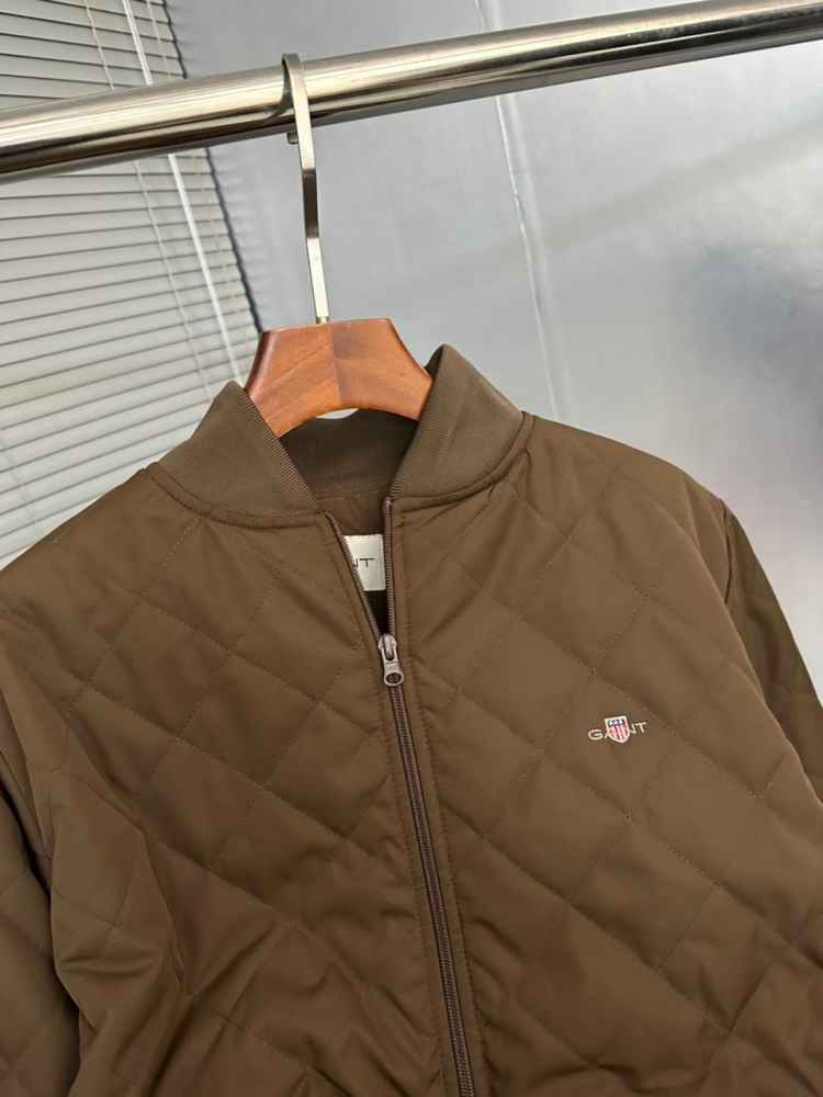 Gant Brown Premium Quality Imported Fabric Full Bomber Jacket-4