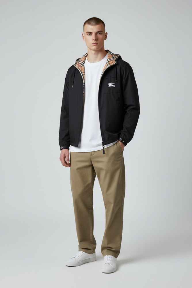 Burberry Black Vintage Hooded Jacket-thumb-1