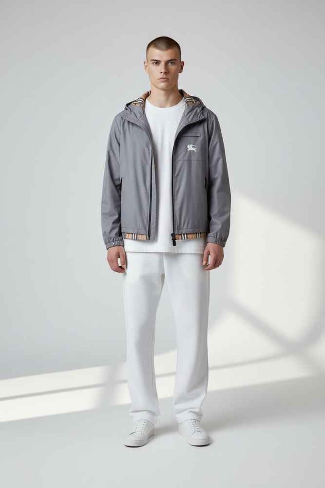 Burberry Grey Vintage Hooded Jacket-2