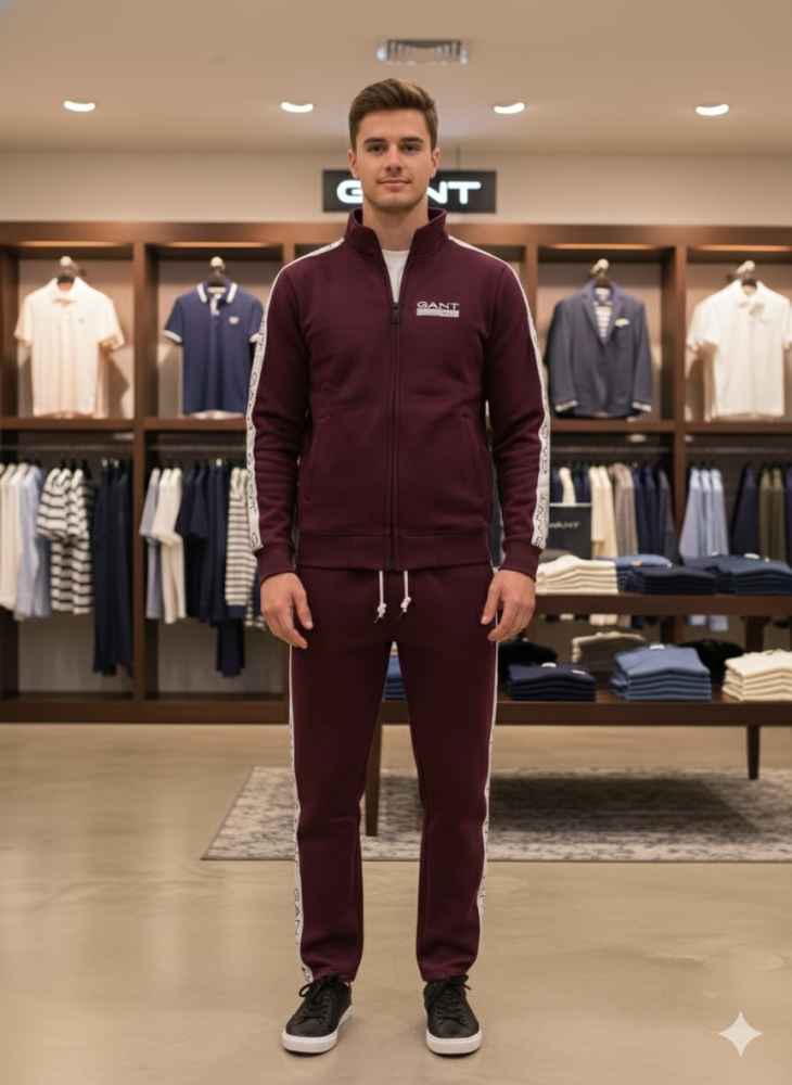 Gant Wine Premium Quality Warm Tracksuits-thumb-0