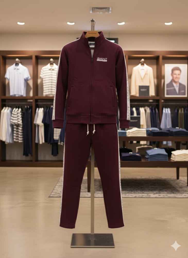 Gant Wine Premium Quality Warm Tracksuits-thumb-3
