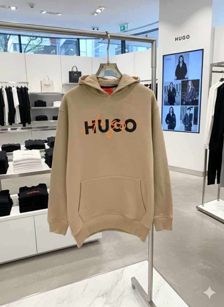 Boss Brown Hood Embroidery Logo Hoodie-thumb-1