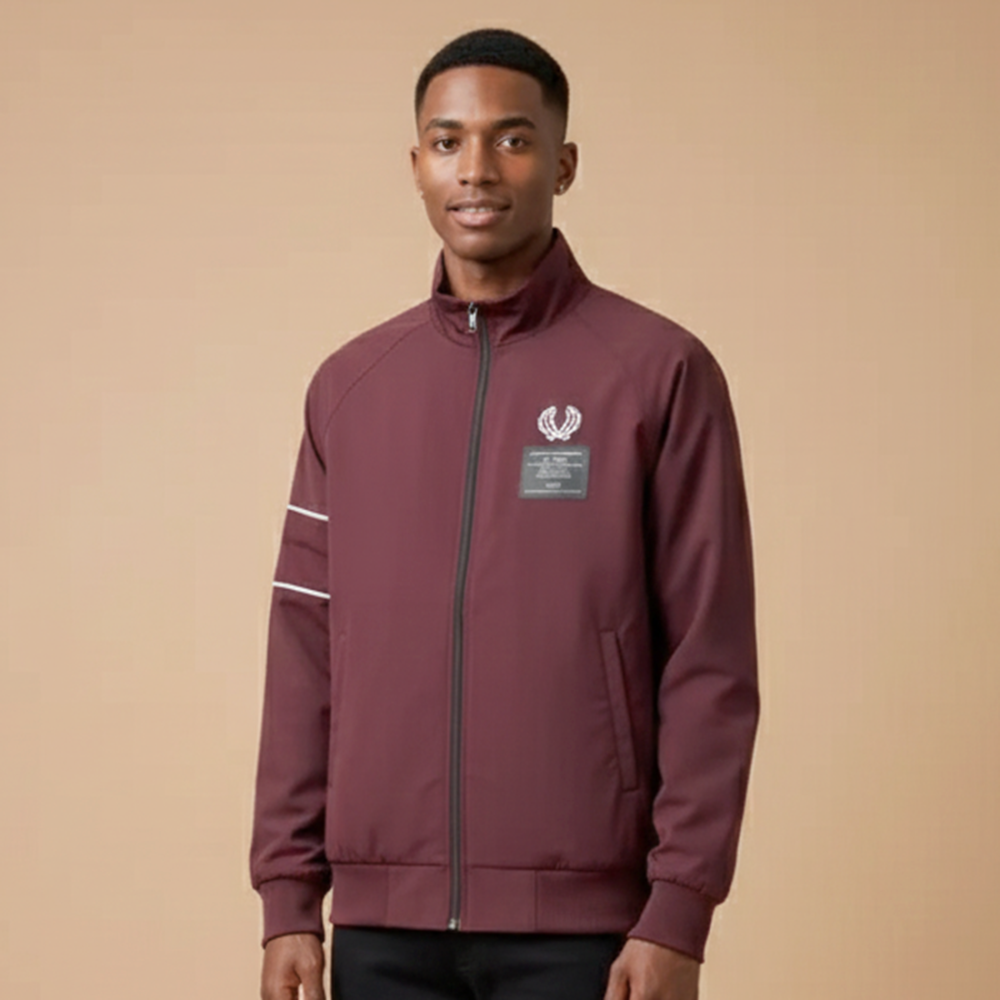 Fred Perry Wine Oblique Premium Quality Zipper-6