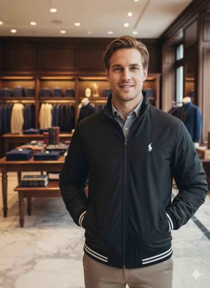 Ralph Lauren Black Premium Quality Cotton Blend Jacket-1