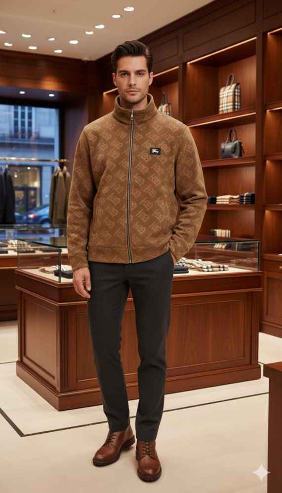 Burberry Brown Premium Quality Jacket-thumb-0