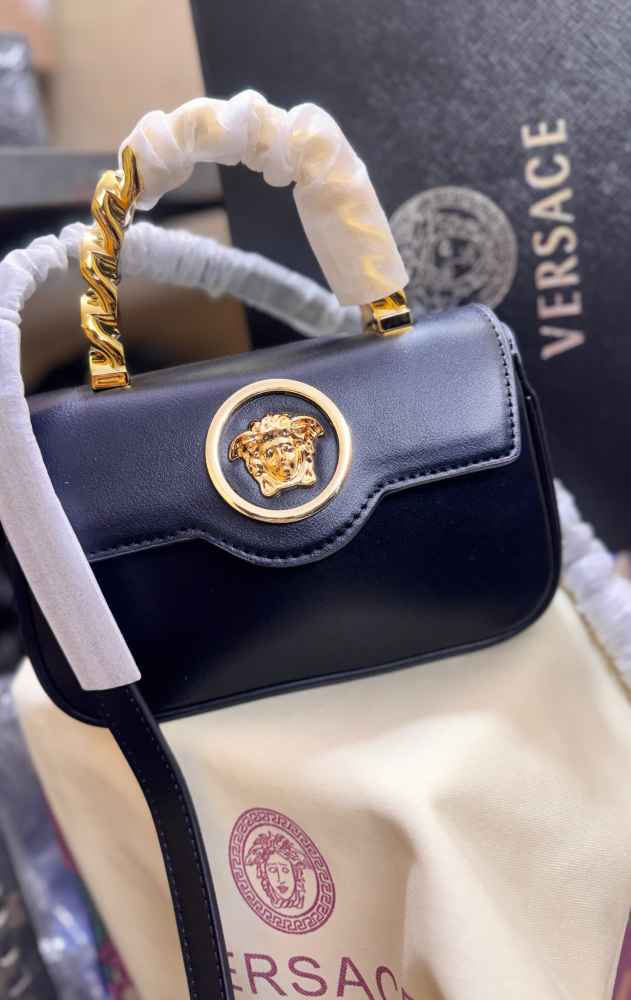 Versace La Medusa Black Handbag-thumb-0