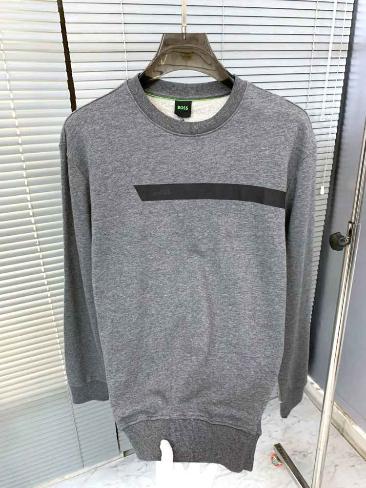 Boss Embroidery Grey cotton Sweatshirt-thumb-5