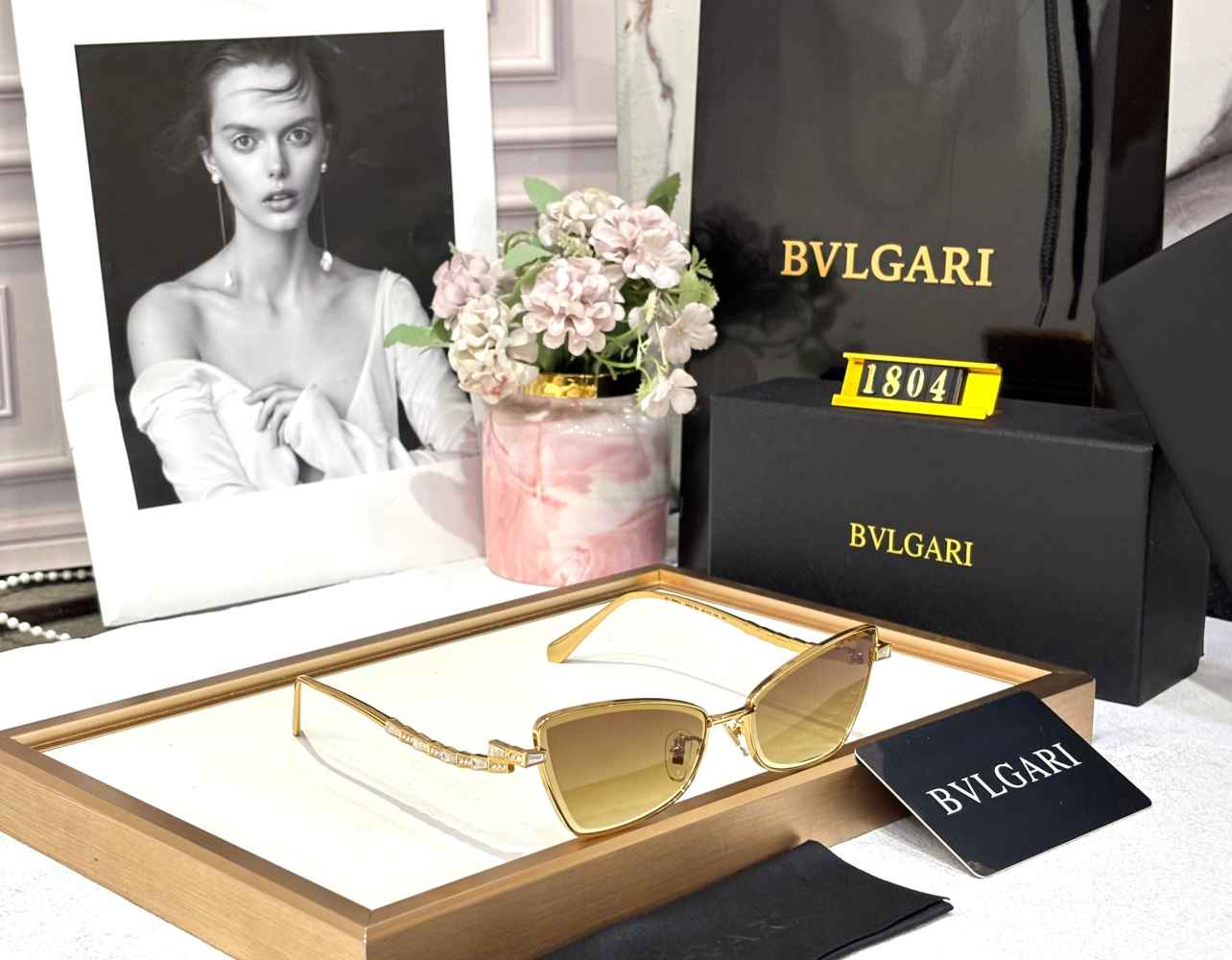 Bvlgari Golden Premium Women's Sunglasses-thumb-1