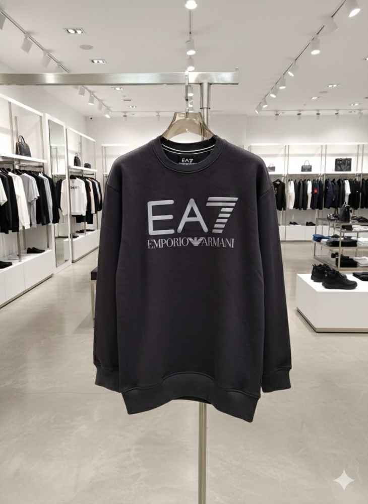 Emporio Armani Black Cotton Premium Qaulity Sweatshirt-thumb-1