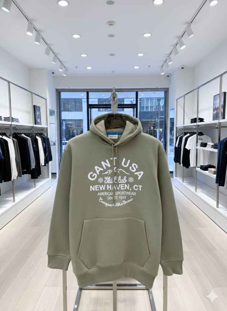 Gant Olive Green Premium Quality Hoodie-2