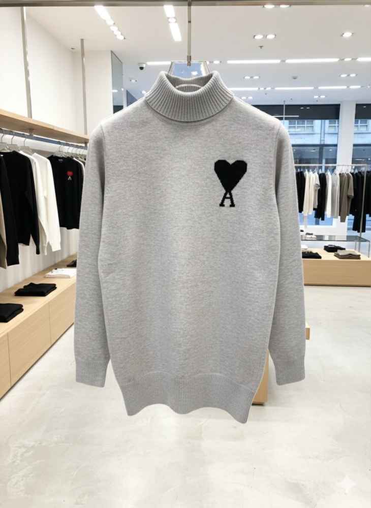 Ami Paris Grey Premium Quality Luxury Sweatshirt-2