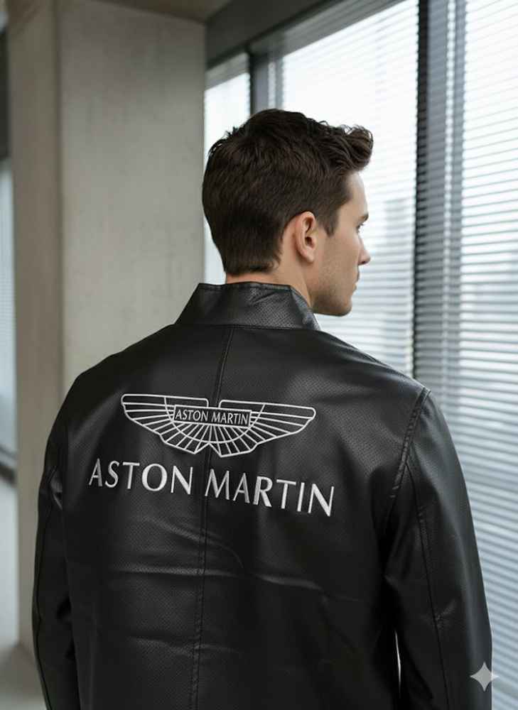 Astron Martin Embroidered logo Black Premium Quality jacket-2