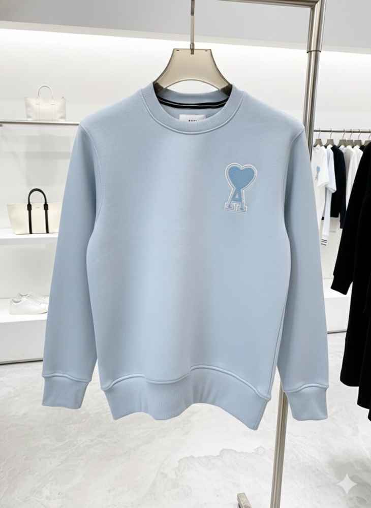 Ami Paris Sky Blue Premium Quality Luxury Sweatshirt-1