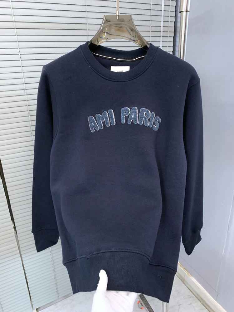 Ami Paris Dark Blue Premium Quality Luxury Sweatshirt-thumb-1