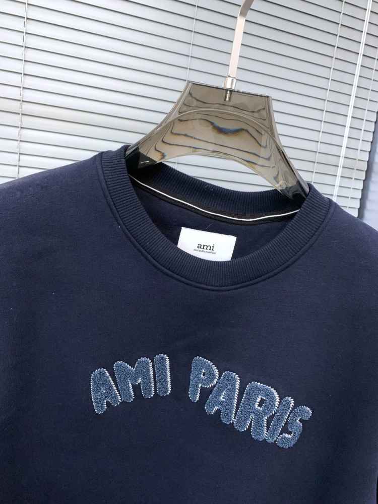 Ami Paris Dark Blue Premium Quality Luxury Sweatshirt-thumb-3