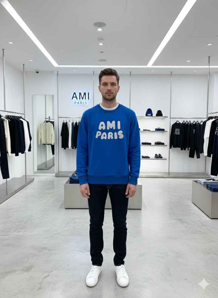 Ami Paris Blue Premium Quality Luxury Sweatshirt-thumb-0
