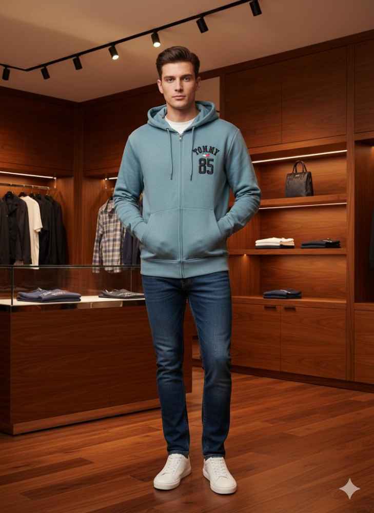 Tommy Sky Blue Premium Quality Hoodie-thumb-2