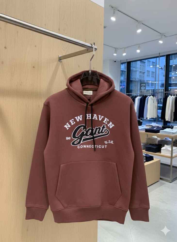 Gant Dark Pink Premium Quality Hoodie-thumb-1