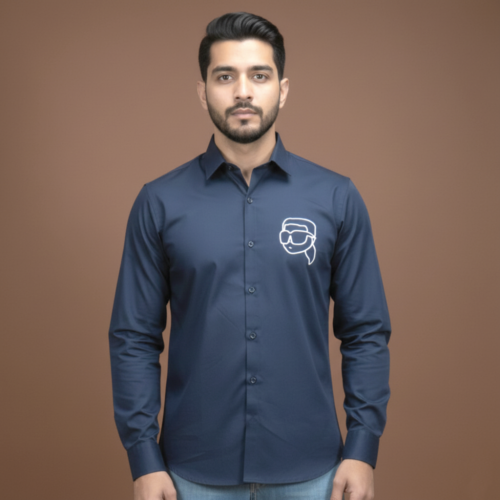 Karl Lagerfeld Navy Blue Premium Quality Shirt-1