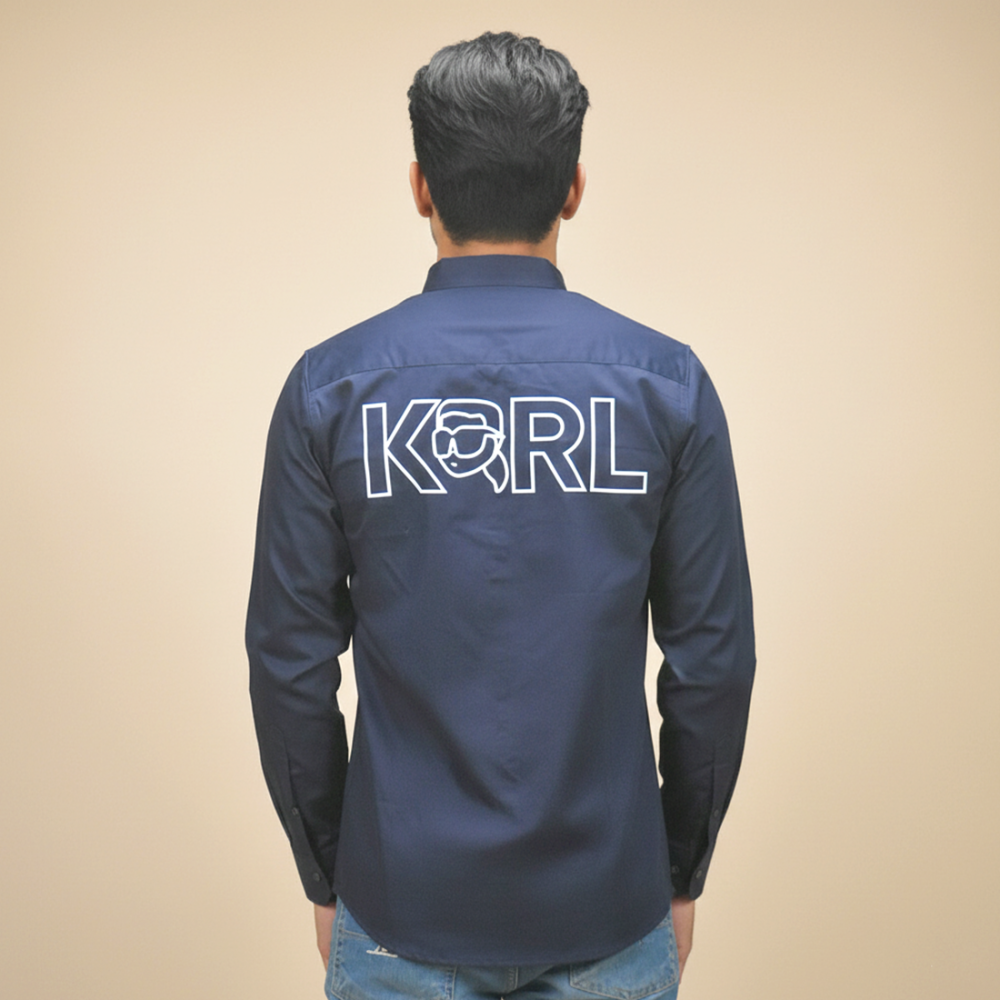 Karl Lagerfeld Navy Blue Premium Quality Shirt-3