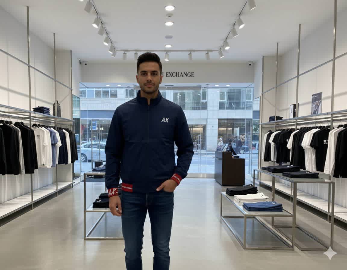 Armani Exchange Blue Authentic Bomber Jacket-1