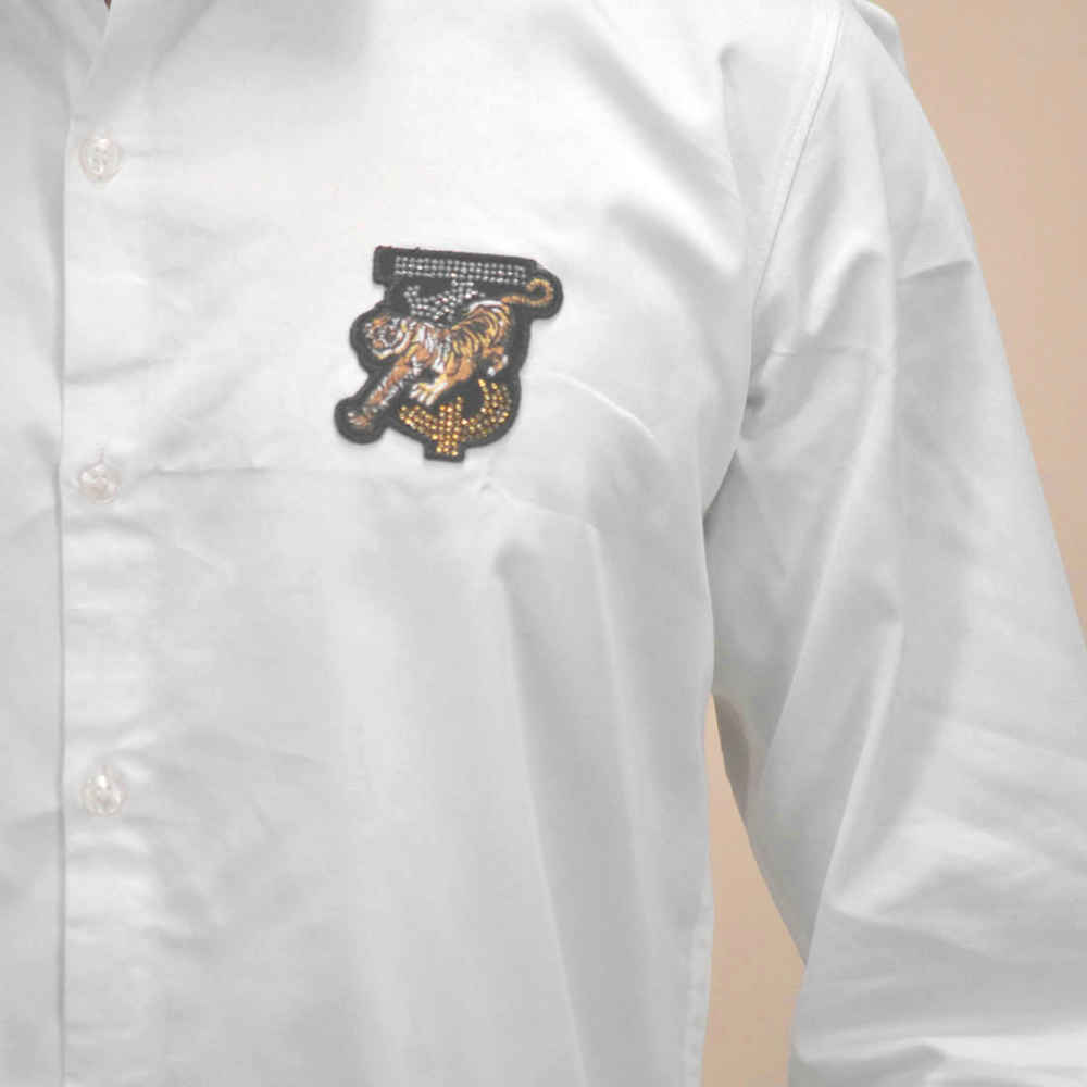 Burberry TB Tiger Embroidered White Premium Shirt-4