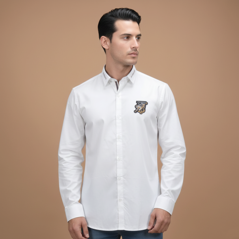 Burberry TB Tiger Embroidered White Premium Shirt-1