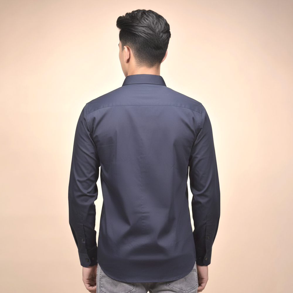 Burberry Navy Blue Premium Quality Shirt-3