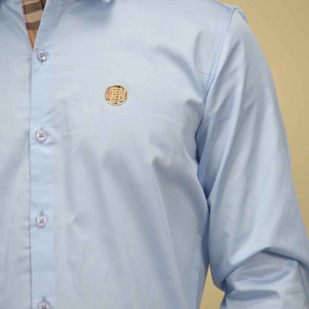 Burberry Sky Blue Premium Quality Shirt-4