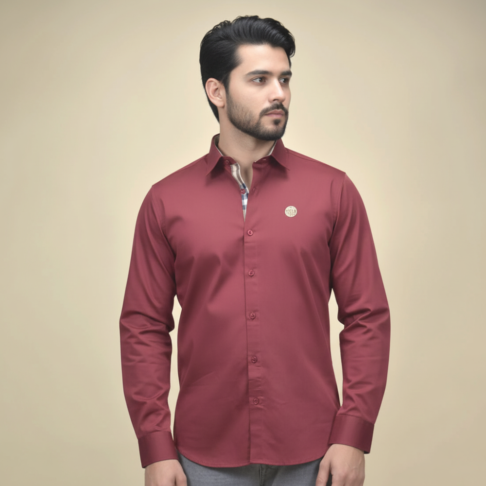 Burberry Wine Premium Quality Shirt-1
