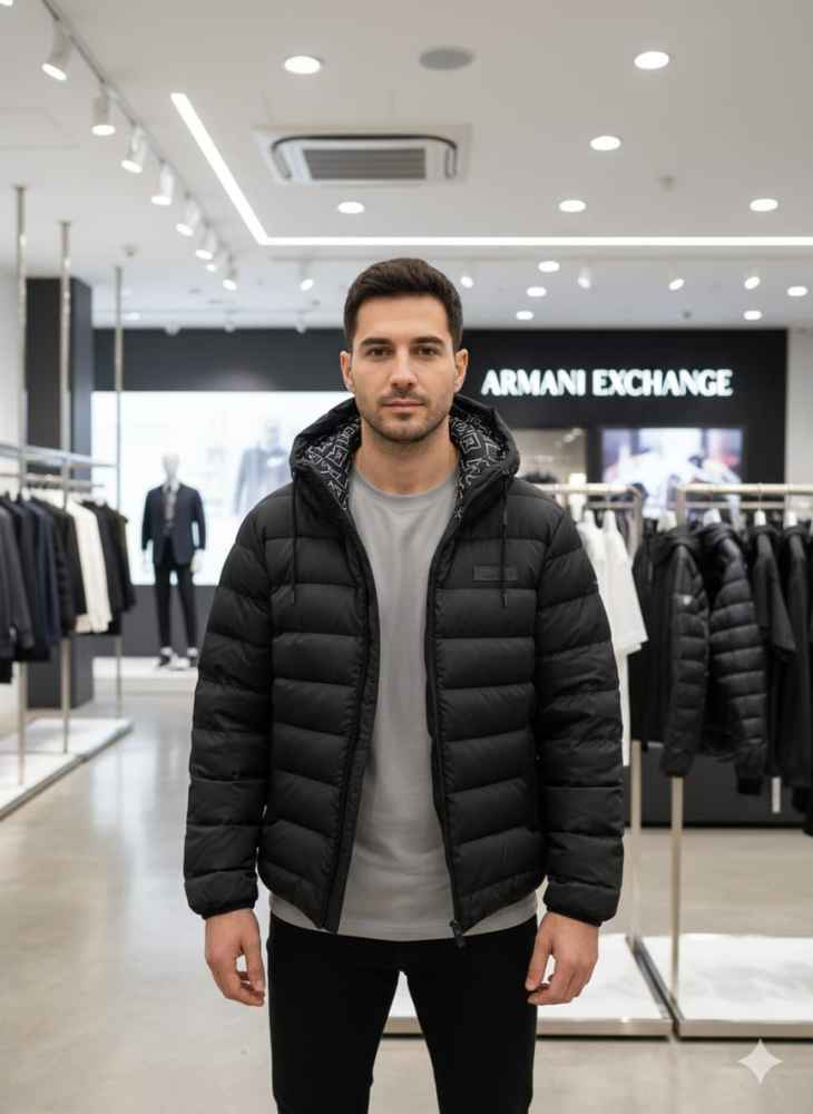 Armani Exchange Black Authentic Oblique Reversible Jacket-2