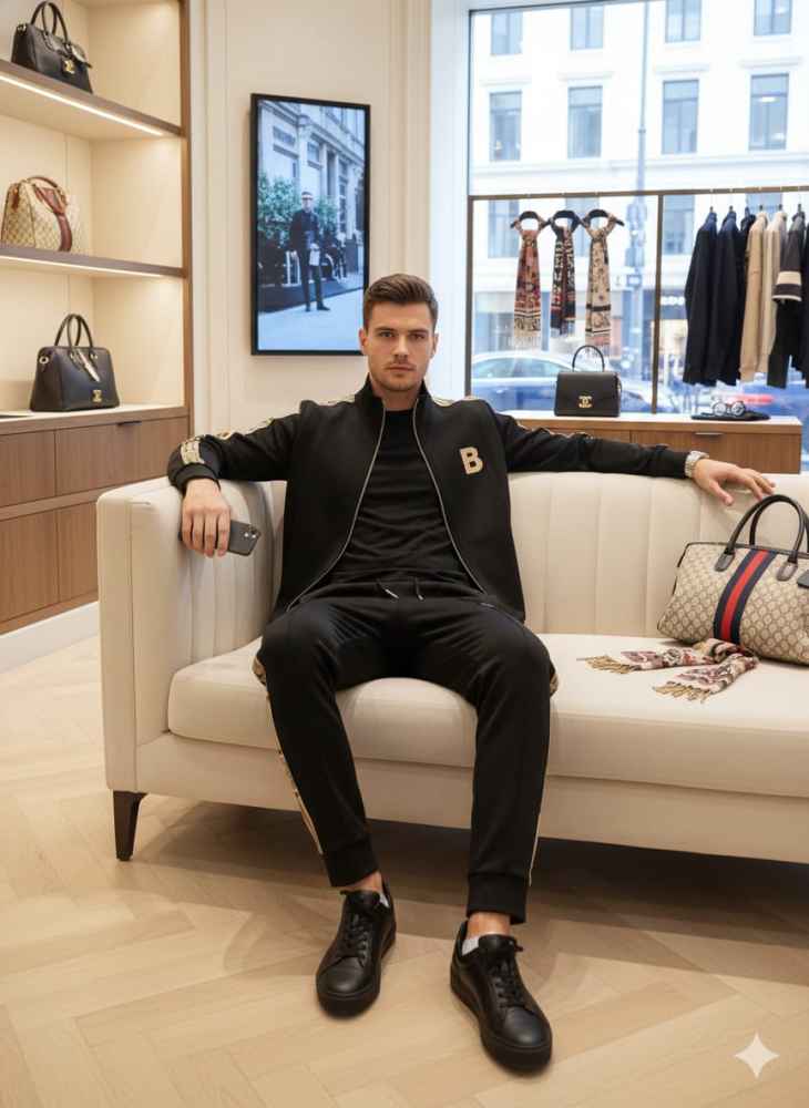 Burberry Embroidered logo Black Premium Tracksuit-thumb-5