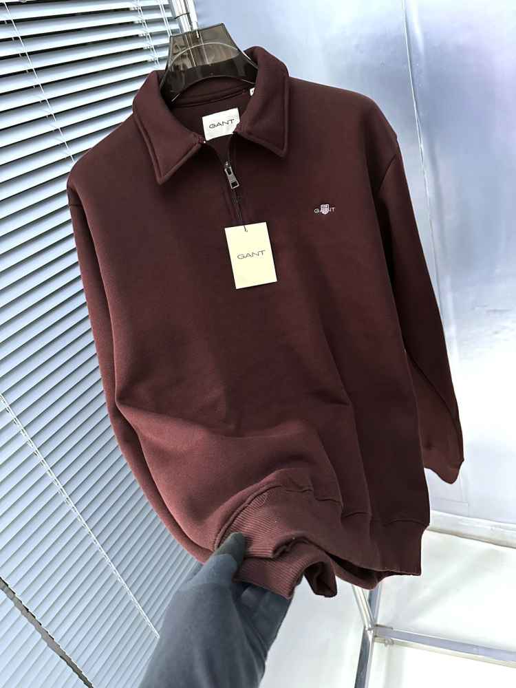 Gant Maroon Premium Quality Sherpa Sweatshirt-1