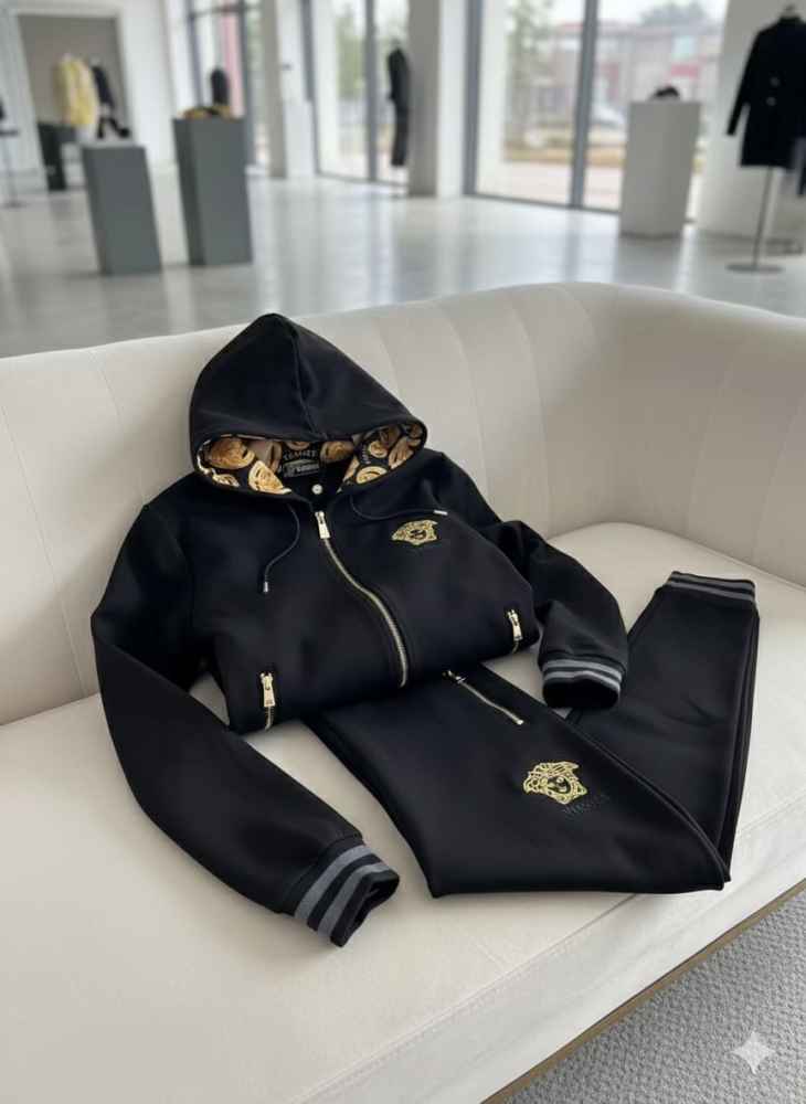 Versace Black Premium Quality high End Authentic Track Suit-thumb-1
