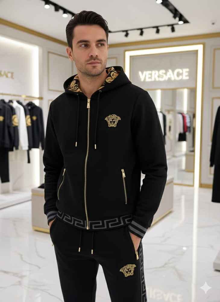 Versace Black Premium Quality high End Authentic Track Suit-thumb-0