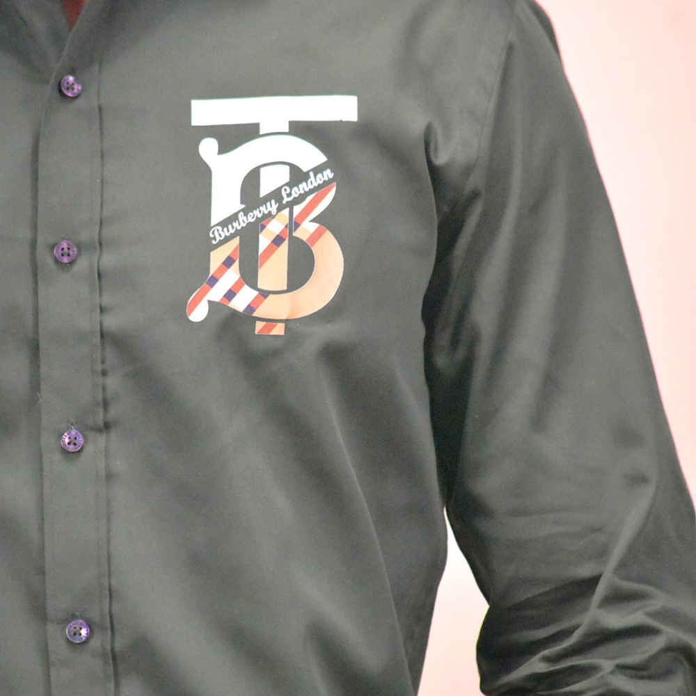 Burberry TB Print Green Premium Cotton Shirt-thumb-6