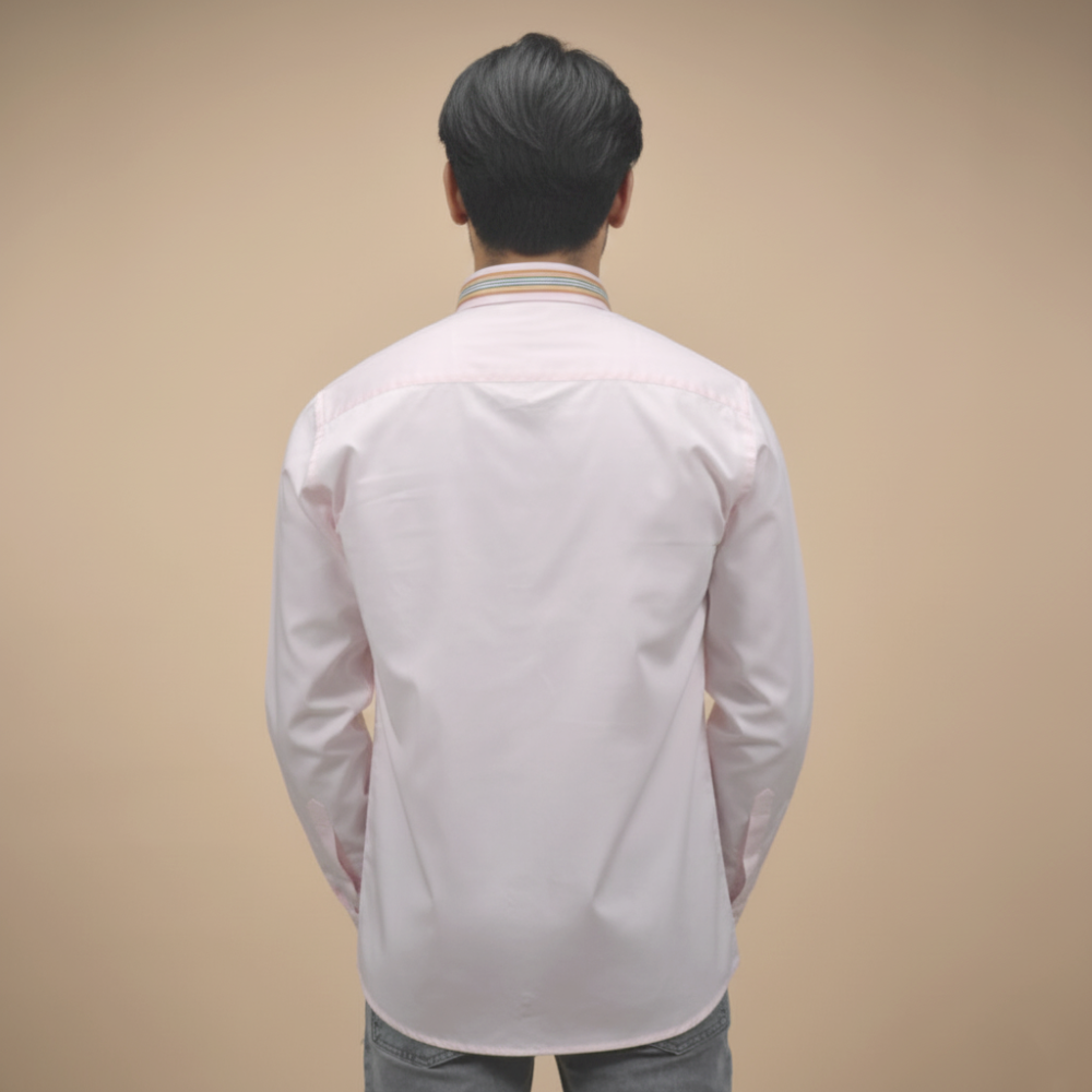 Burberry TB Print Pink Premium Cotton Shirt-thumb-4