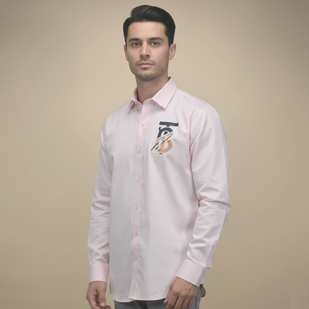 Burberry TB Print Pink Premium Cotton Shirt-thumb-0