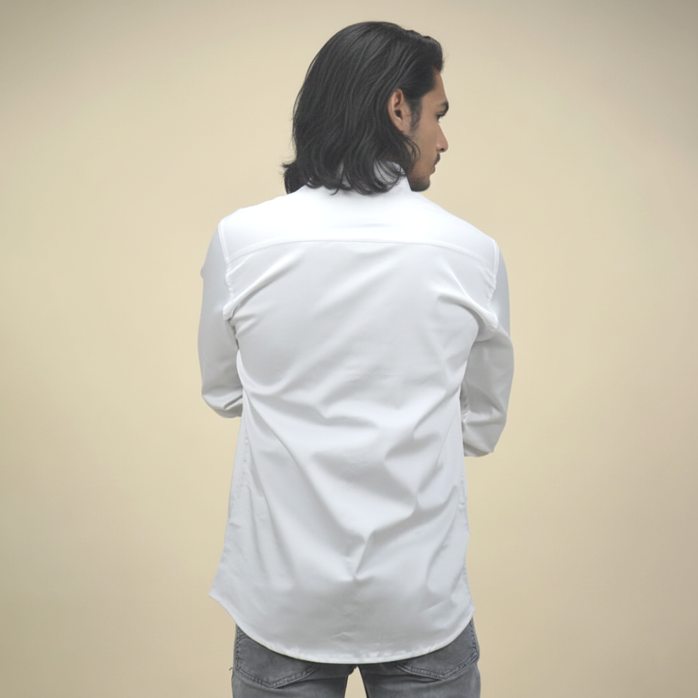 Armani Exchange Embroidered White Shirt-3