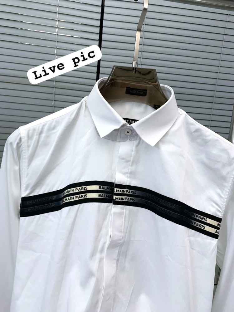 Balmain Embroidered White Premium Cotton Shirt-3