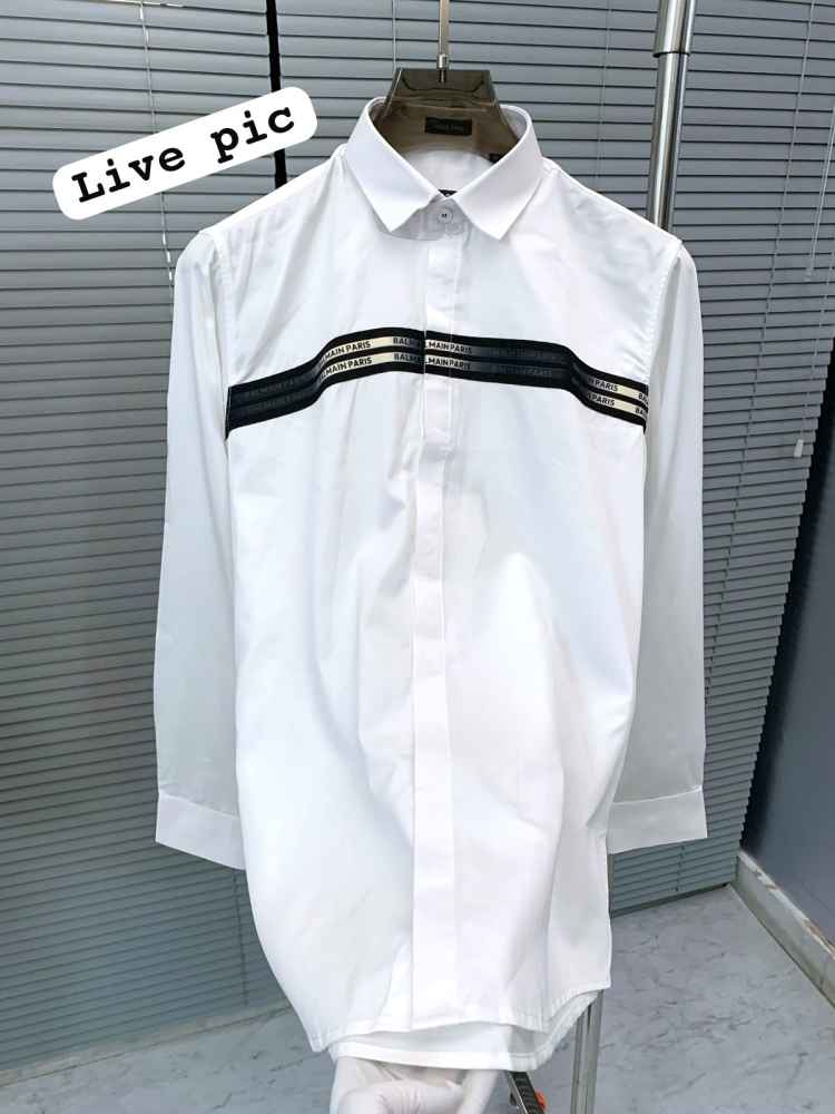Balmain Embroidered White Premium Cotton Shirt-4